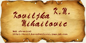 Koviljka Mihailović vizit kartica